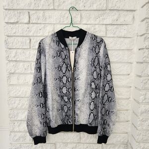Snakeskin Print Women's Bomber Jacket